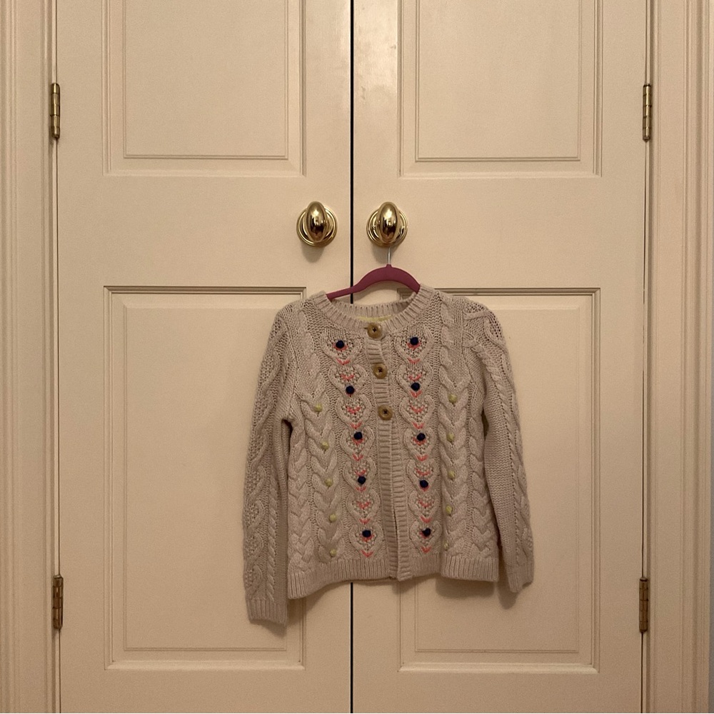 Oatmeal cableknit Boden sweater